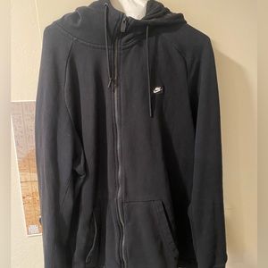 Black Nike patch zip up hoodie sweater